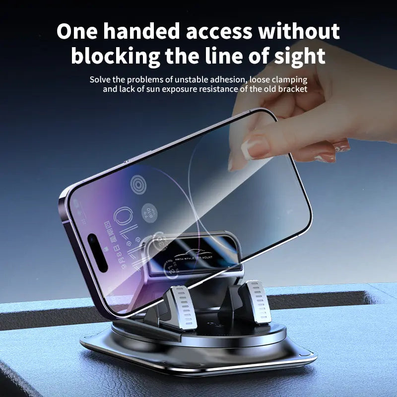 【Toolupgrade】Car Phone Holder - 360-Degree Rotatable Adjustable Holder, Suction Cup Fixed Non-Slip, Horizontal/Vertical Angle Adjustment, Car Accessory for Dashboard Navigation, Fit for Iphone & Android Auto, Vehicle & Phone & Auto Accessories