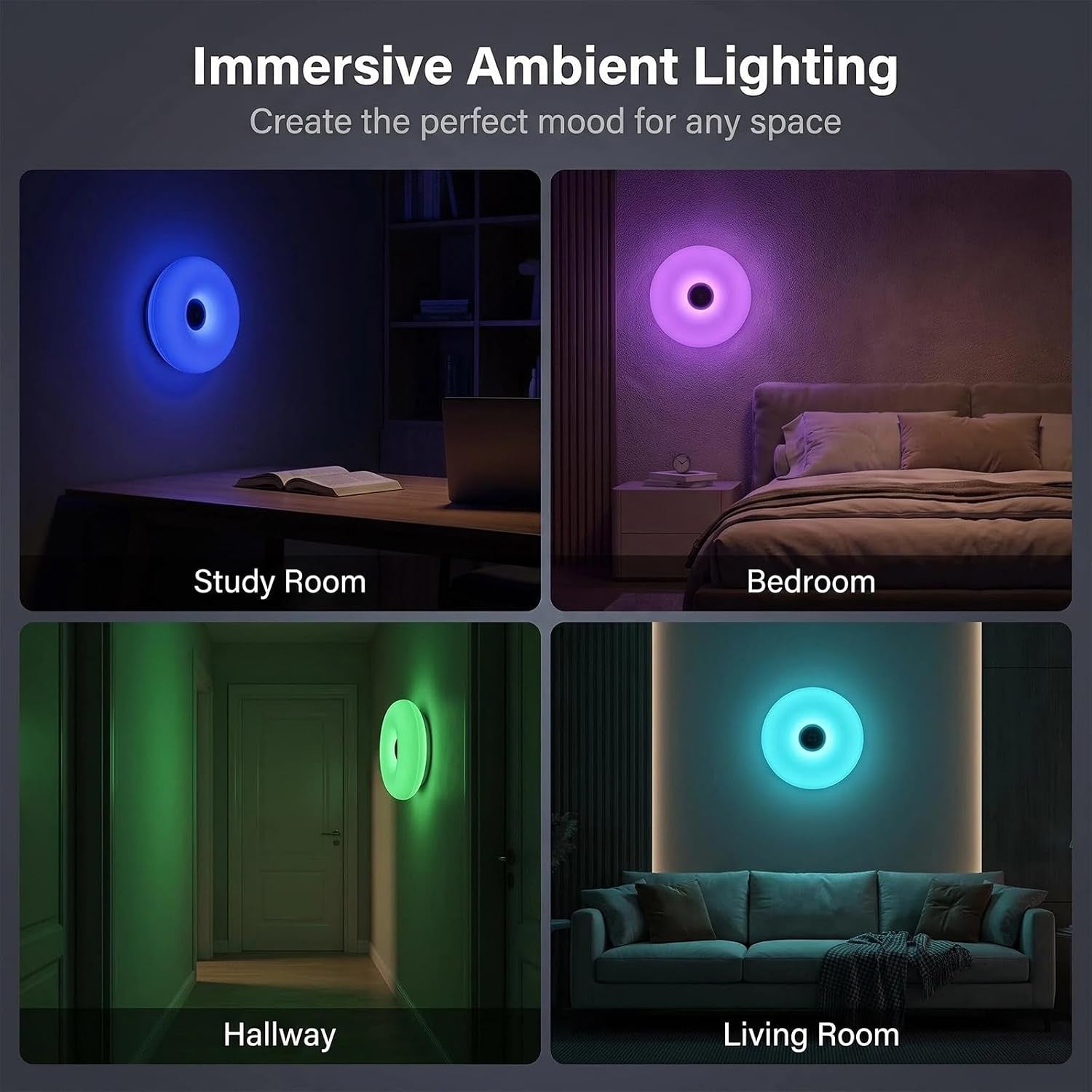 Donut Lamp, RGB 16-Color Dimmable LED Light, Wall Mount or Desktop Use