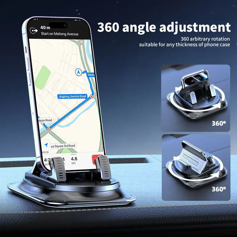 【Toolupgrade】Car Phone Holder - 360-Degree Rotatable Adjustable Holder, Suction Cup Fixed Non-Slip, Horizontal/Vertical Angle Adjustment, Car Accessory for Dashboard Navigation, Fit for Iphone & Android Auto, Vehicle & Phone & Auto Accessories