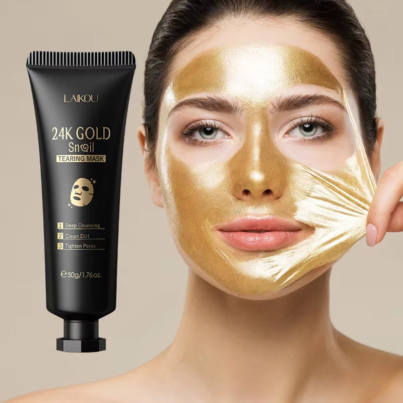 LAIKOU 24K Gold Sakura Peeling Face Mask anti Wrinkle Whitening Blackhead Removal Facial Tear off Mask Skin Care Products
