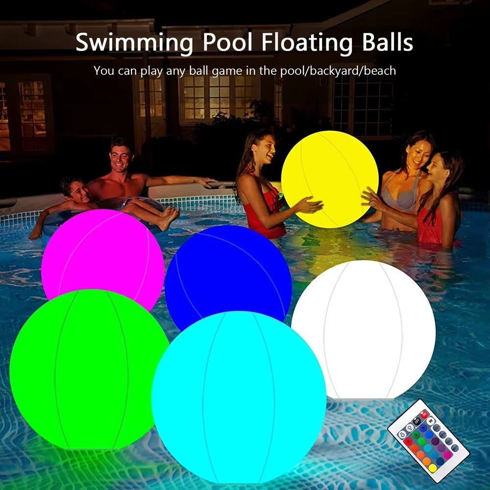 Inflatable Pool Beach Ball 16 Colors LED Glowing Inflatable Beach Balloon 60/90Cm Summer Water Game Sports Party Play Ball Light