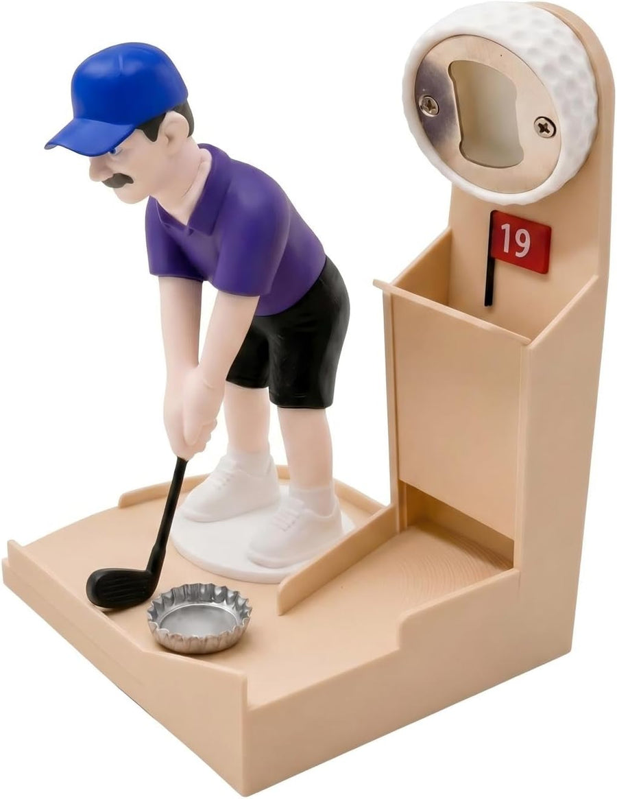 Golf Bottle Opener Game, Automatic Beer Cap Launcher & Catcher, Fun Bar Accessories for Home, Man Cave Decor, Novelty Golf Lover Gifts for Men, Dad(Nude)